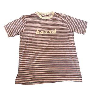 Bound Mens Cotton Striped T-Shirt, Size L